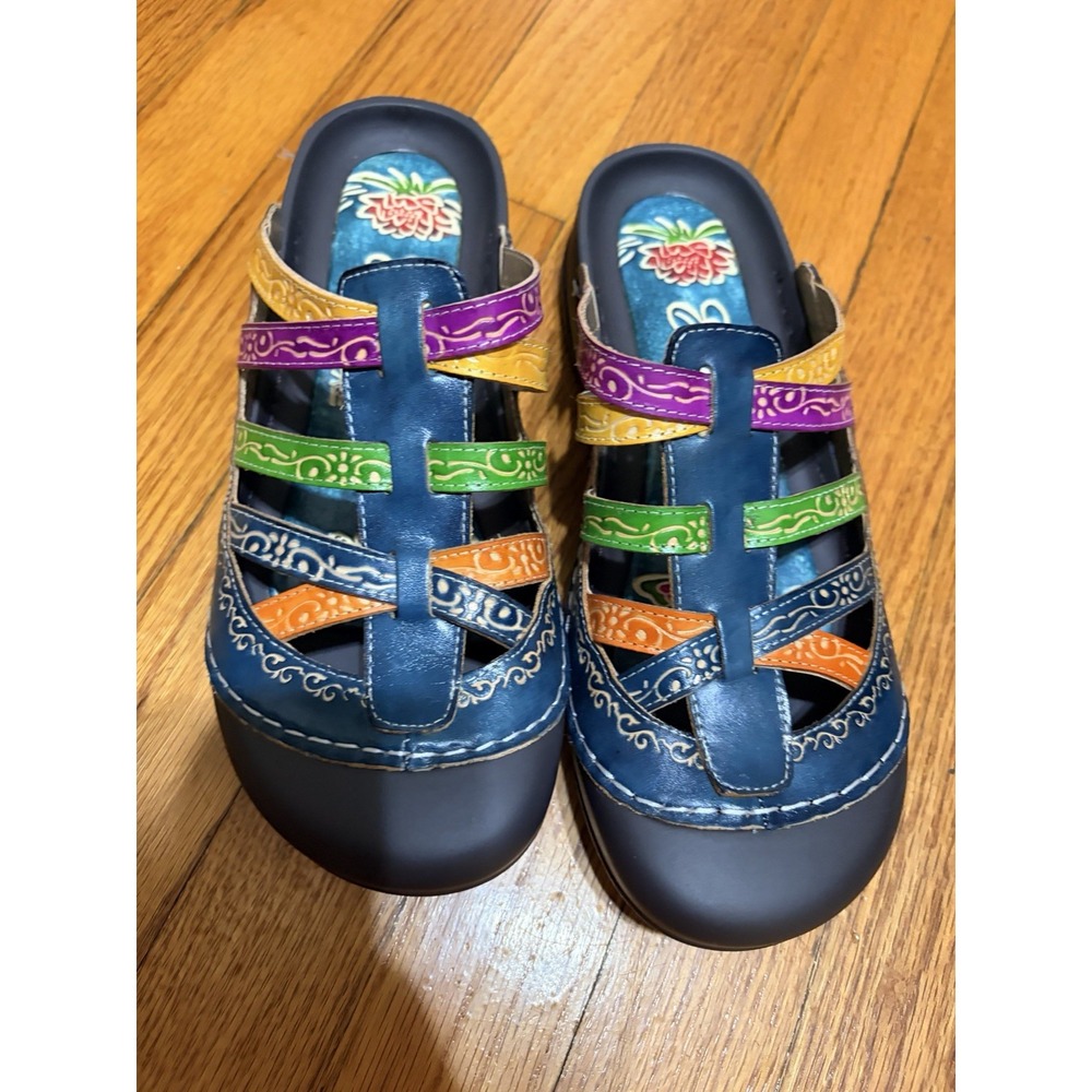 Elite By Corkys Boho Mule Sandals Women's Slides Size US 11 Colorful Black